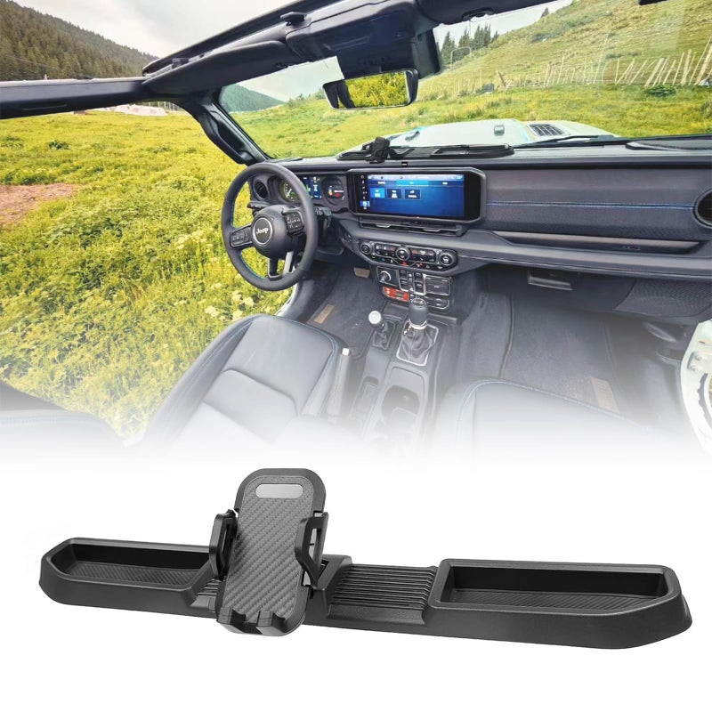 Wocch Phone Mount for 2024 2025 2026 Jeep Wrangler JL JLU Gladiator JT NOT for Wrangler 4XE MultiMount Phone Holder Dash Mount System Kit Accessories with Dashboard Tray Storage Box